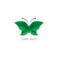 Abstract Flying Leaf Butterfly illustrated from the top. Logo design template. Animal Logo Concept Isolated on white background. Royalty Free Stock Photo