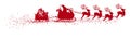 Abstract Flying Santa Claus with Reindeer Sled Vector Illustration Royalty Free Stock Photo