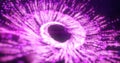 Abstract flying in a spiral in a whirlwind purple bright luminous particles Royalty Free Stock Photo