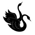 Abstract flying swan logo vector couple tattoo