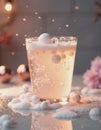 Abstract foam background with bubble formations and translucent spheres Royalty Free Stock Photo