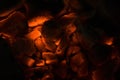 Hot charcoal with blur background Royalty Free Stock Photo