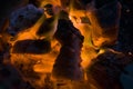 Hot charcoal with blur background Royalty Free Stock Photo