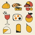 Abstract Food Illustration, Yellow, Orange and Red Royalty Free Stock Photo