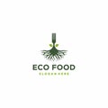 Abstract food tree logo design, root vector