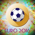 Abstract football and soccer infographic, champions 2016, a playing ball and yellow circle