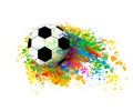 Abstract sports background with soccer ball Royalty Free Stock Photo