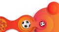 Abstract football world cup background with soccer balls.