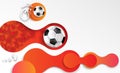 Abstract football world cup background with soccer balls.