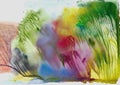 Fantasy gouache color abstract forest Royalty Free Stock Photo