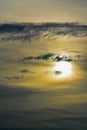 The abstract formation and texture of the clouds over and around the sun. Above the Gulf of Mexico in florida Royalty Free Stock Photo