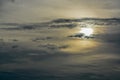 The abstract formation and texture of the clouds over and around the sun. Above the Gulf of Mexico in florida Royalty Free Stock Photo