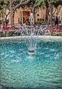 Abstract fountain in summer