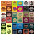 Abstract four circle sea wave seamless pattern with colour combinations.