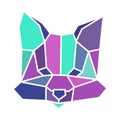 Abstract fox head in origami style. Simple illustration Royalty Free Stock Photo