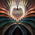 Digital computer fractal art abstract fractals, bright wings heart Royalty Free Stock Photo