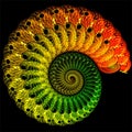 Digital computer fractal art abstract fractals colorful crocheted shell Royalty Free Stock Photo