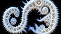 Abstract fractal art depicting swirling organic forms