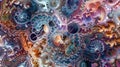 Abstract Fractal Art, Exploring Infinite Patterns and Vivid Colors in a Psychedelic Digital Landscape, Revealing In