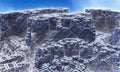 Abstract fractal atmospheric architecture geometric 3d rendering. Jpeg image. Royalty Free Stock Photo