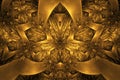 Abstract fractal background. Highly detailed background in orange and gold tones with elements of spirals, lines and patterns. For Royalty Free Stock Photo