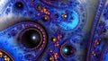 Abstract fractal background made out of interconnected rings, beams,balls and stars with an intricate decorative pattern