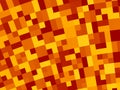 Abstract fractal background in red, orange, yellow and brown, with a curved retro pixel mosaic Royalty Free Stock Photo