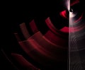 Abstract fractal background with red and white blades. The blades are at different angles and rotate against a black background.