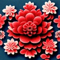 fractal background with red and white flowers Royalty Free Stock Photo