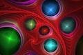 Abstract fractal bubbles red with lot of colors, background Royalty Free Stock Photo