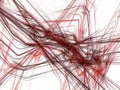 Abstract fractal in a chaotic beam dark red thread