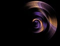 Abstract fractal colorful 3D spiral on black background Royalty Free Stock Photo