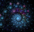 Abstract fractal colorful galaxy on a black background Royalty Free Stock Photo