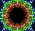 Abstract fractal futuristic colorful pattern isolated on black background. fantasy kaleidoscope pattern Royalty Free Stock Photo