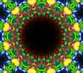 Abstract fractal futuristic colorful pattern isolated on black background. fantasy kaleidoscope pattern Royalty Free Stock Photo