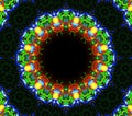 Abstract fractal futuristic colorful pattern isolated on black background. fantasy kaleidoscope pattern Royalty Free Stock Photo