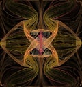 Abstract fractal computer generated image of a multicolored geometric pattern on a dark background Royalty Free Stock Photo