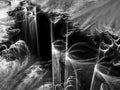 Abstract fractal, motion backdrop nebula energy fantasy background, black and white design graphic