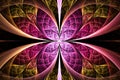 Abstract fractal fantasy magenta pattern and shapes. Royalty Free Stock Photo