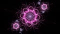 Abstract fractal flower animated background for design. Seamless loopable. HD video clip.