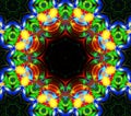 Abstract fractal futuristic colorful pattern isolated on black background. fantasy kaleidoscope pattern Royalty Free Stock Photo