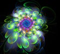 Abstract fractal futuristic colourful flower pattern Royalty Free Stock Photo