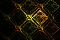 Abstract fractal geometric yellow red and green grid image Royalty Free Stock Photo