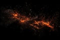 Abstract fractal illustration for creative design looks like smoke in space, Fire embers particles over black background, AI Royalty Free Stock Photo