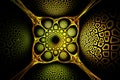 Abstract fractal old gold geometric yellow red and green image Royalty Free Stock Photo
