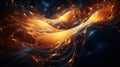 abstract fractal particles field. Detailed chaotic fluid motion simulation