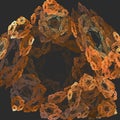Abstract fractal pattern. Orange chains abstract composition on black background generated by computer. Royalty Free Stock Photo