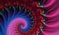 Abstract fractal patterns and shapes. Dynamic flowing natural forms.Mystical spirals. 3D render. Royalty Free Stock Photo