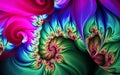 Abstract fractal patterns and shapes. Dynamic flowing natural forms. Mystical spirals. Royalty Free Stock Photo