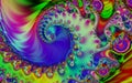 Abstract fractal patterns and shapes. Dynamic flowing natural forms.Mystical spirals. 3D render. Royalty Free Stock Photo